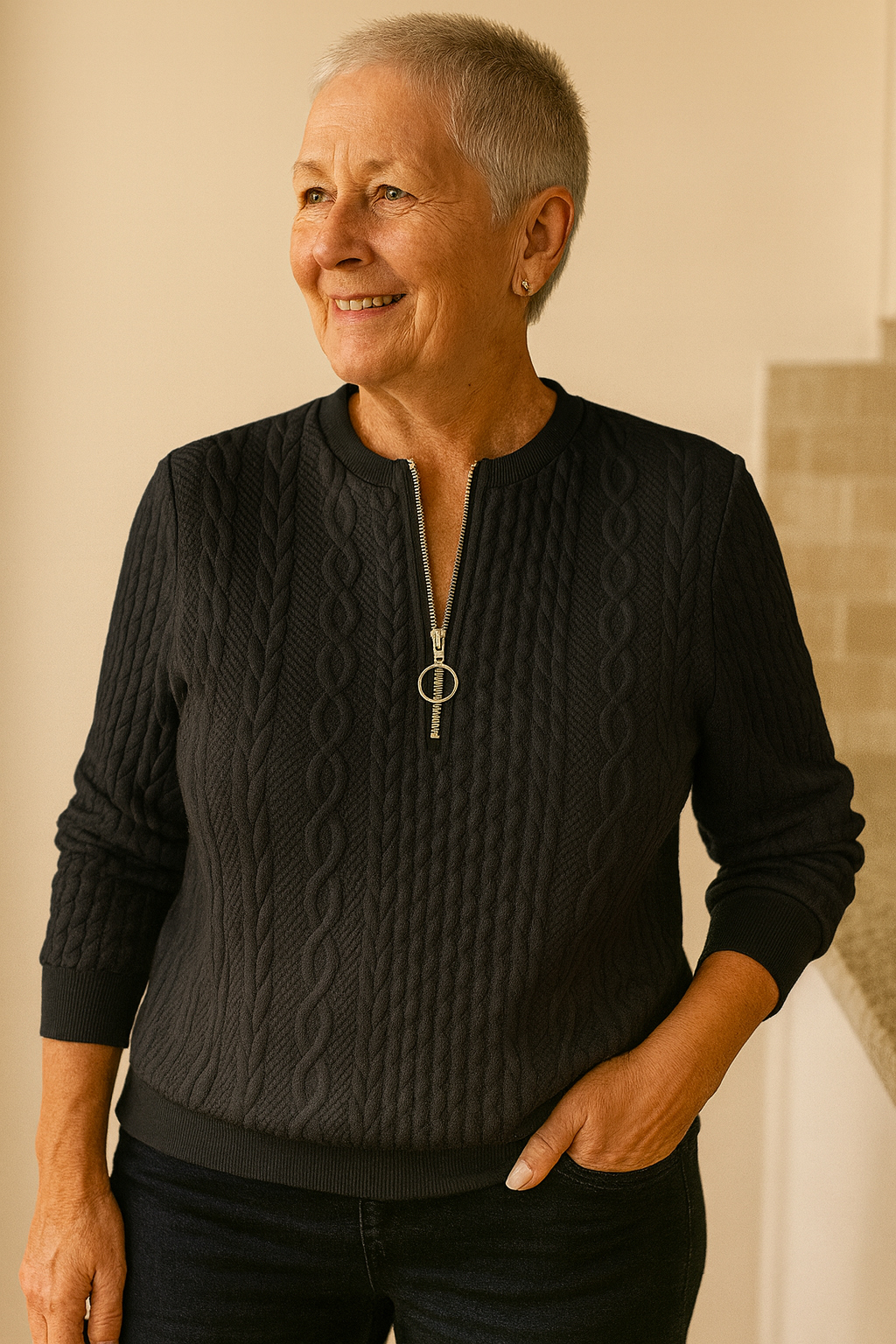 Astrid - zip adīts džemperis