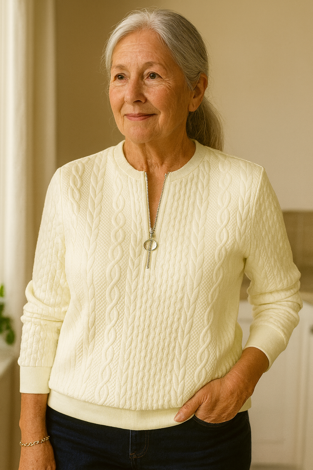 Astrid - zip adīts džemperis