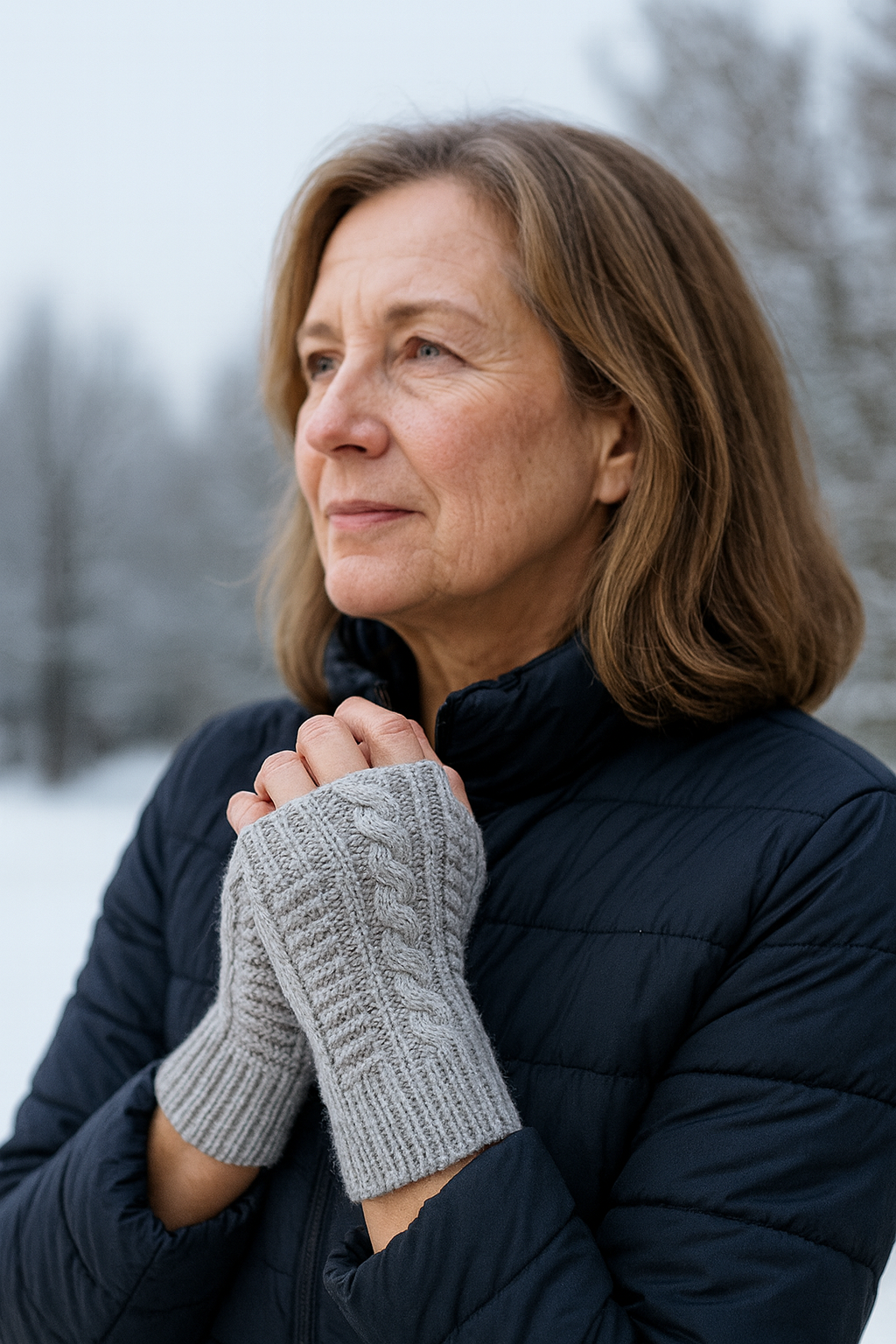 Dace - adītie bezpirkstu cimdi