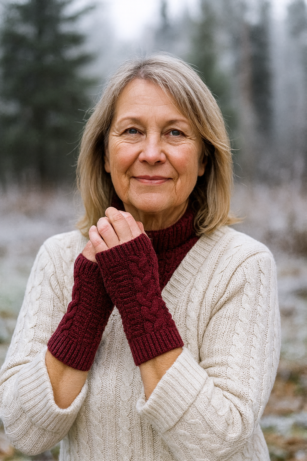 Dace - adītie bezpirkstu cimdi