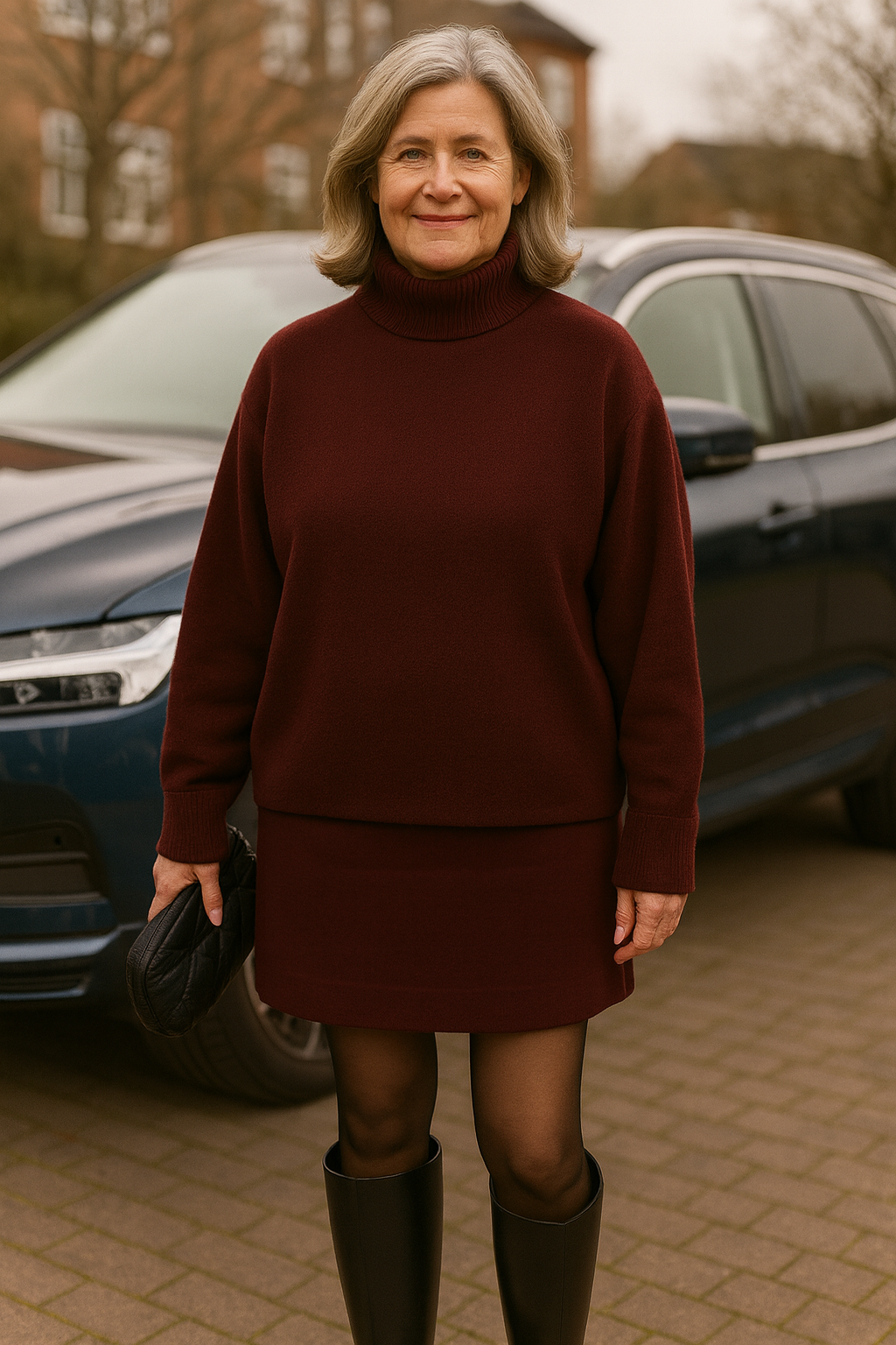 Freya - adīts džemperis un svārki komplekts