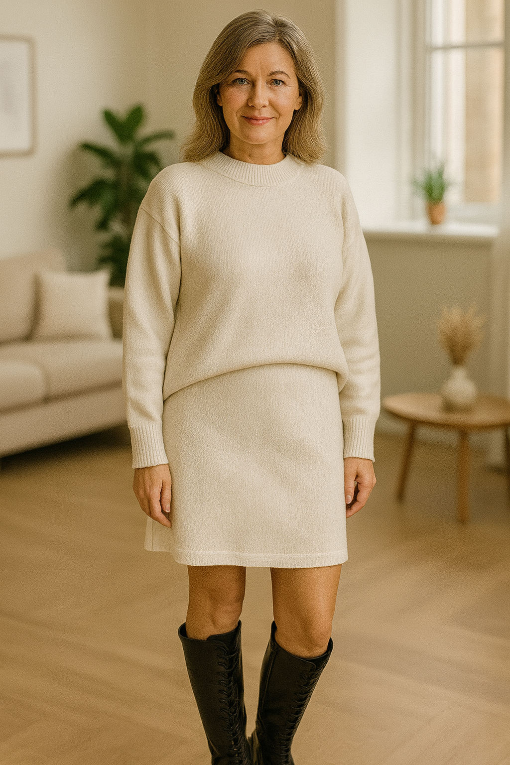 Freya - adīts džemperis un svārki komplekts