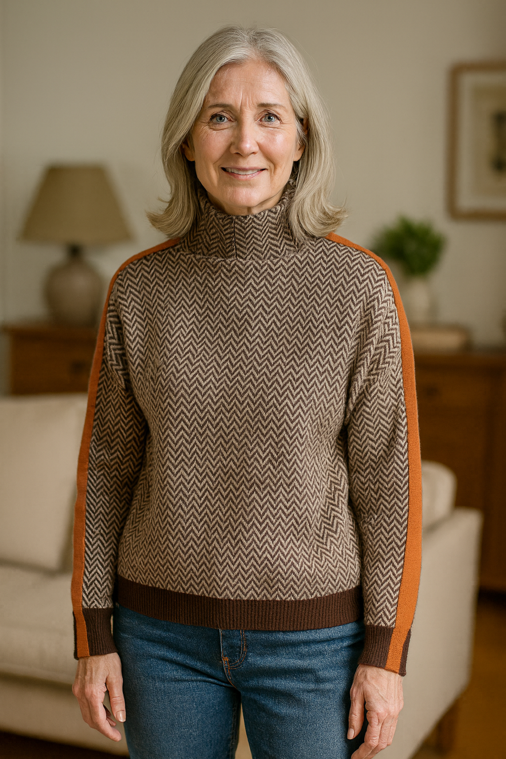 Lāsma - adīts rievu džemperis