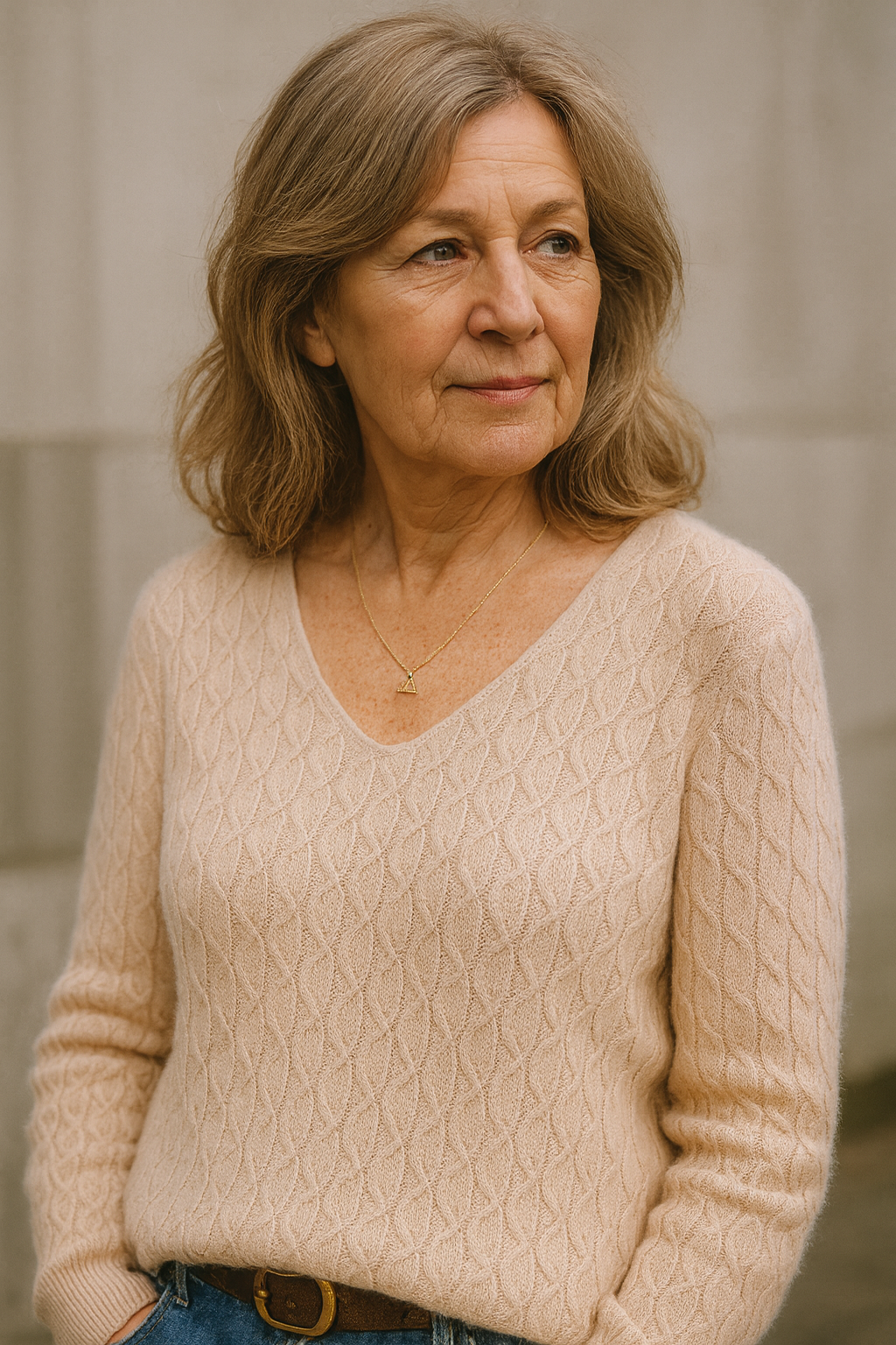 Līga - adīts V veida džemperis