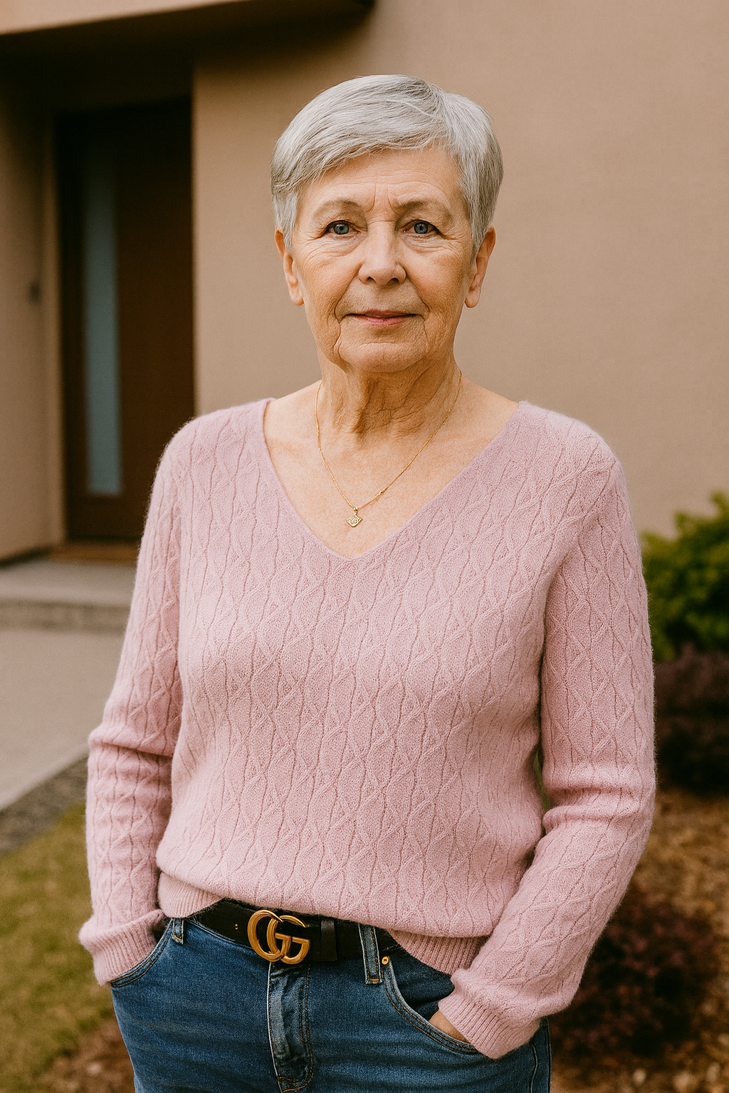 Līga - adīts V veida džemperis