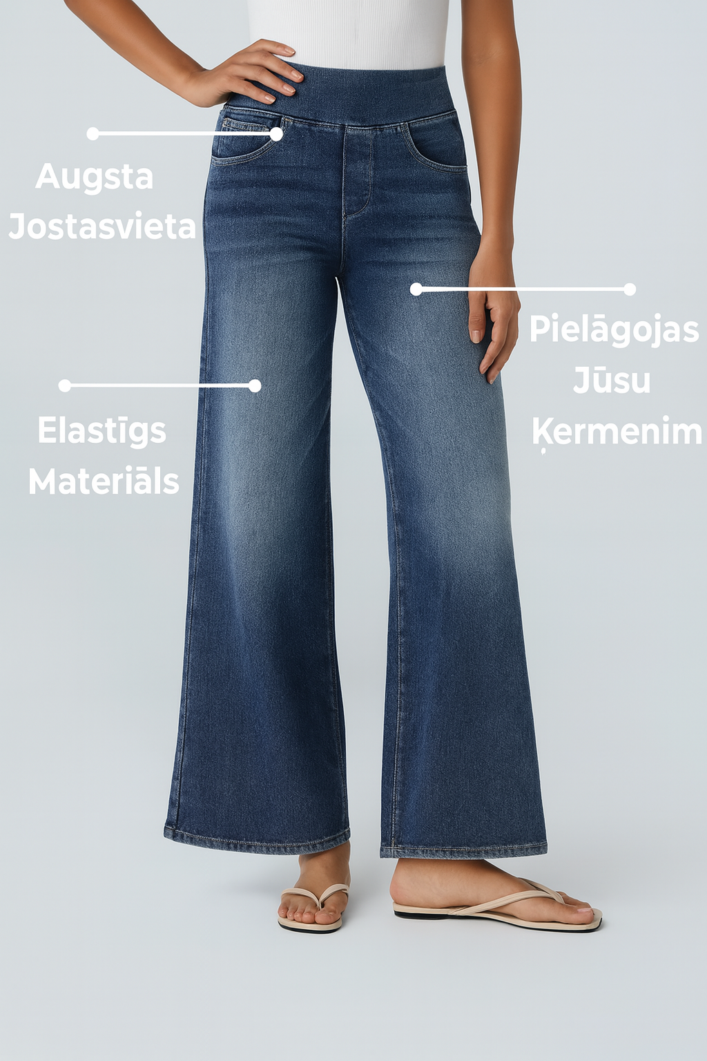 Lova - augstas jostasvietas brīvā stila bikses