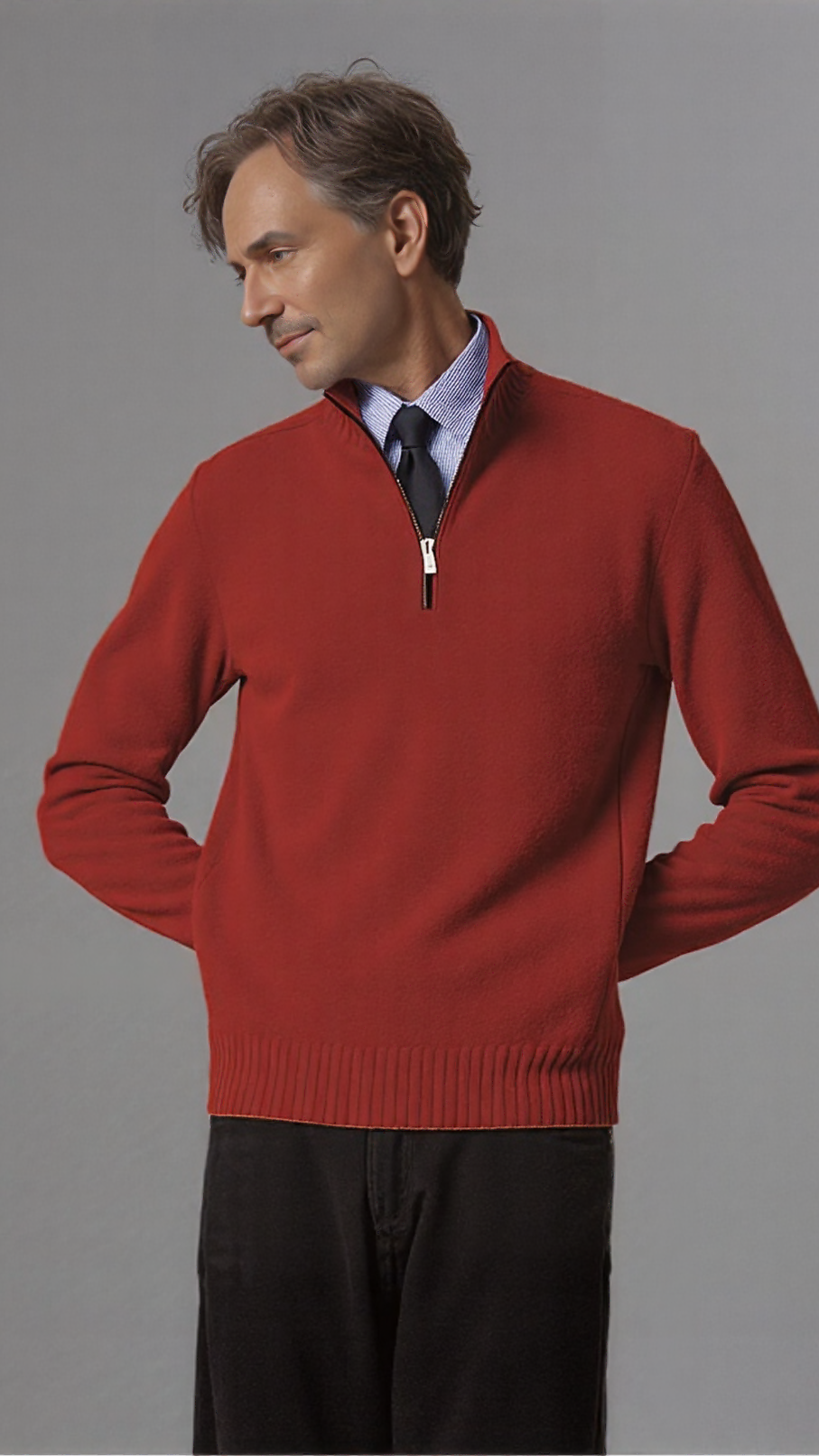 Renārs - trikotāžas džemperis ar rāvējslēdzēju