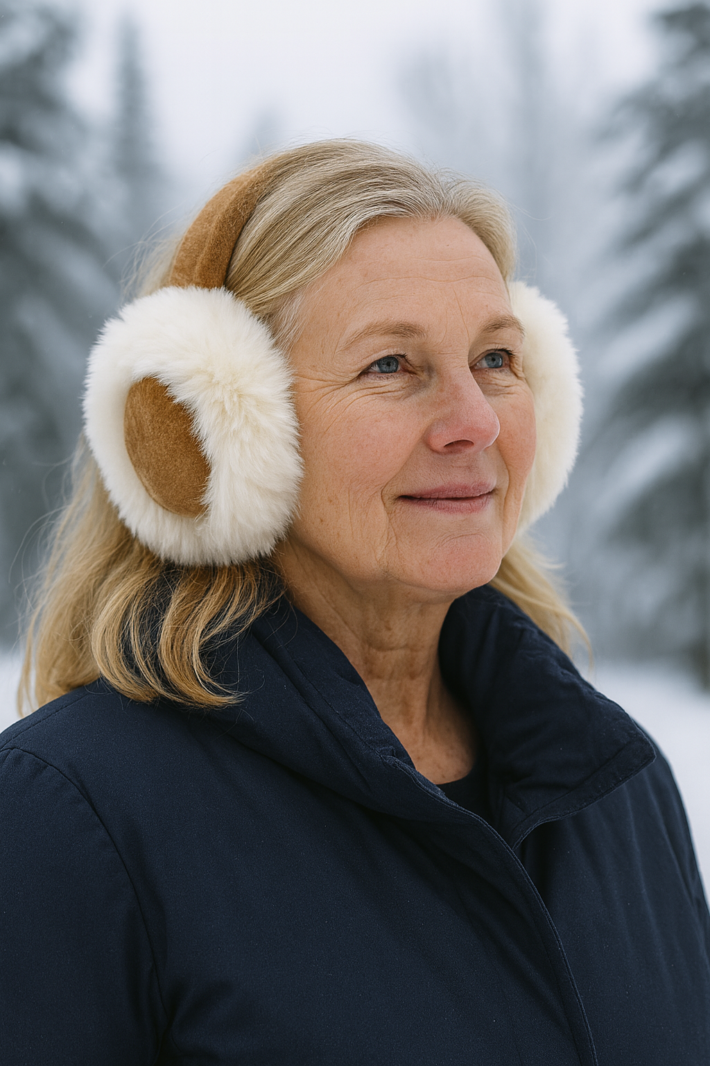 Sniedze - siltās plīša austiņas