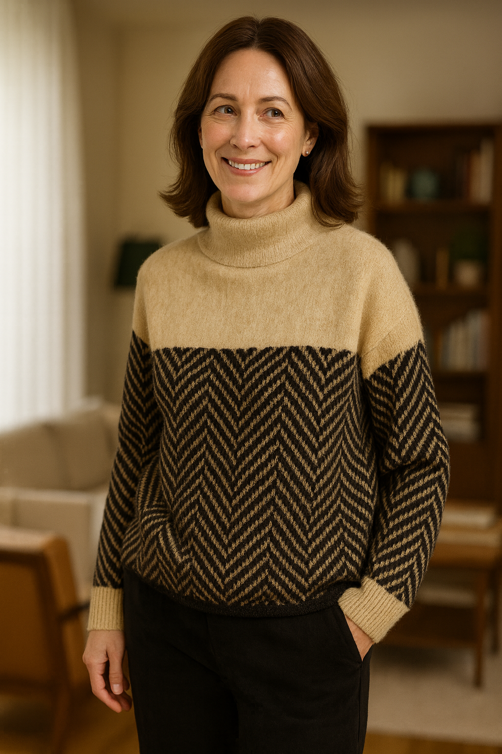 Celeste - augsta kakla adīts džemperis