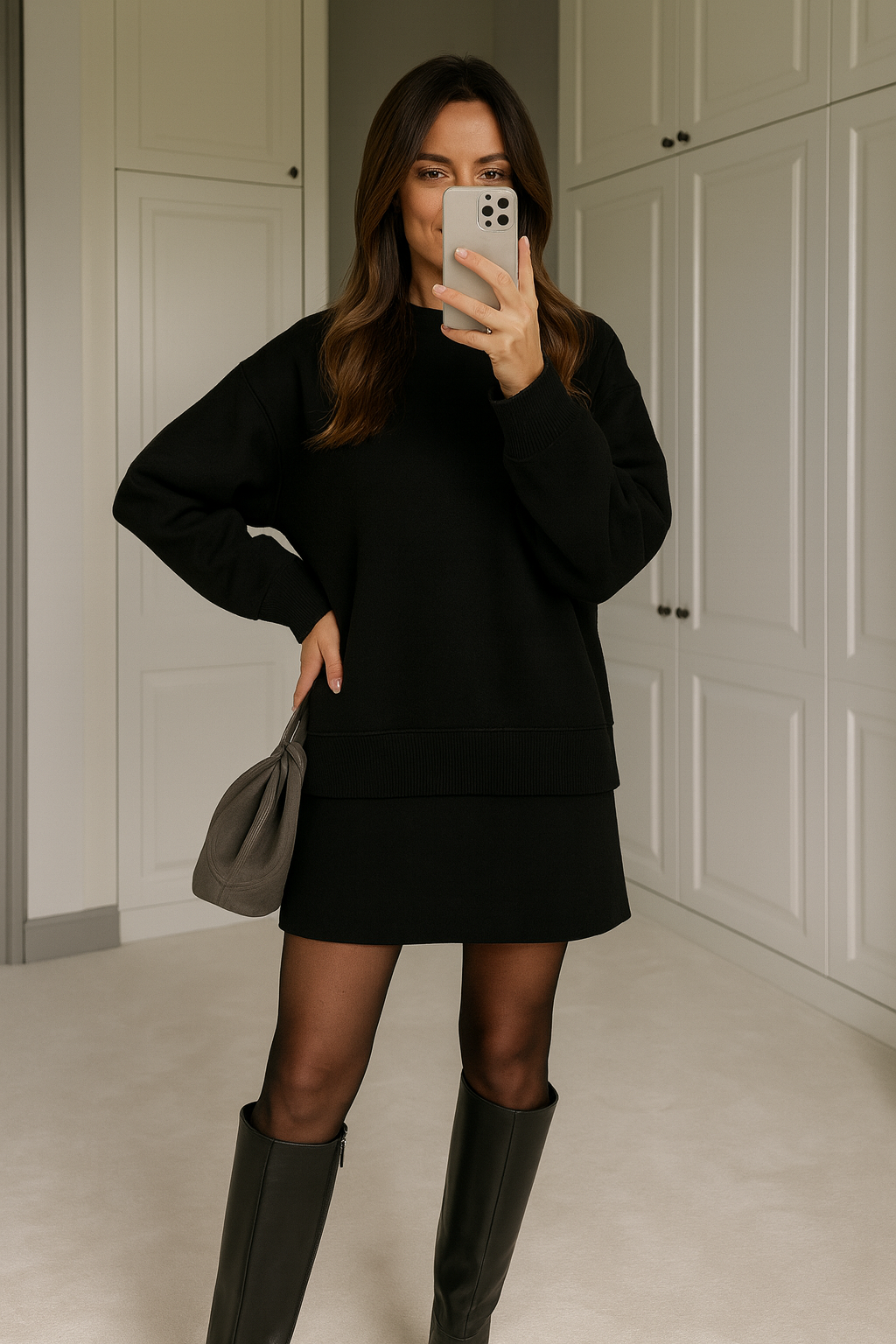 Freya - adīts džemperis un svārki komplekts